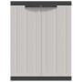 Armario de almacenaje exterior PP gris y negro 65x37x85 cm