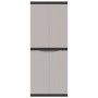 Armario de almacenaje exterior PP gris y negro 65x37x165 cm
