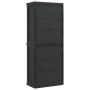 Armario de almacenaje exterior PP gris y negro 65x37x165 cm
