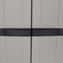 Armario de almacenaje exterior PP gris y negro 65x37x165 cm