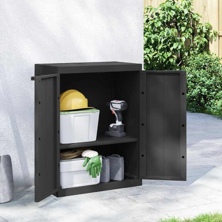 Armario de almacenaje exterior PP negro 65x37x85 cm
