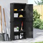 Armario de almacenaje exterior PP negro 65x37x165 cm