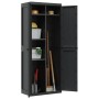 Armario de almacenaje exterior PP negro 65x37x165 cm