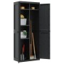 Armario de almacenaje exterior PP negro 65x37x165 cm
