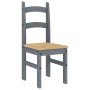 Sillas de comedor 2 uds madera maciza de pino gris 40x46x99 cm en Sillas de comedor | Comprar online en Foro24