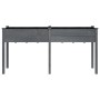 Jardinera con forro madera maciza de abeto gris 161x45x76 cm