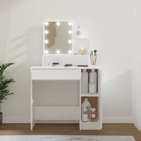 Dresser with white LED lights 86.5x35x136 cm by vidaXL, Bedroom Dressers - Ref: Foro24-808810, Price: 110,16 €, Discount: %