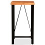 Bartisch und Hocker aus massivem Akazienholz, echtes Leder und Canvas von vidaXL, Möbelsets für Küchen und Esszimmer - Ref: F...