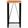 Solid acacia wood bar table and stools real leather and canvas by vidaXL, Furniture sets for kitchens and dining rooms - Ref:...