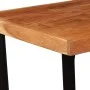 Solid acacia wood bar table and stools real leather and canvas by vidaXL, Furniture sets for kitchens and dining rooms - Ref:...