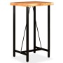 Bartisch und Hocker aus massivem Akazienholz, echtes Leder und Canvas von vidaXL, Möbelsets für Küchen und Esszimmer - Ref: F...