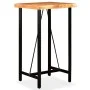 Solid acacia wood bar table and stools real leather and canvas by vidaXL, Furniture sets for kitchens and dining rooms - Ref:...