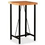 Solid acacia wood bar table and stools real leather and canvas by vidaXL, Furniture sets for kitchens and dining rooms - Ref:...