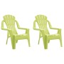 Sillas de jardín niños 2 uds aspecto madera PP verde 37x34x44cm