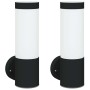 Aplique de pared exterior 2 pcs Negro 12 x 7.5 x 27 cm