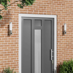 Aplique de pared exterior 2 pcs Plateado 12 x 7.5 x 29 cm