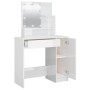 Schminktisch mit hellweißer LED 86,5x35x136 cm von vidaXL, Schlafzimmerkommoden - Ref: Foro24-808816, Preis: 101,95 €, Rabatt: %