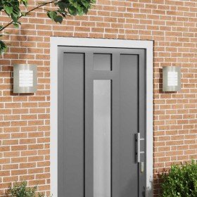 Aplique de pared exterior 2 pcs Plateado 23.5 x 10.5 x 26 cm