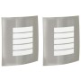 Aplique de pared exterior 2 pcs Plateado 23.5 x 10.5 x 26 cm