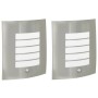 Aplique de pared exterior 2 pcs Plateado 23.5 x 10.5 x 26 cm