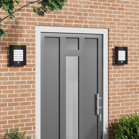 Aplique de pared exterior 2 pcs Negro 23.5 x 10.5 x 26 cm