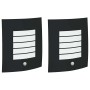 Aplique de pared exterior 2 pcs Negro 23.5 x 10.5 x 26 cm