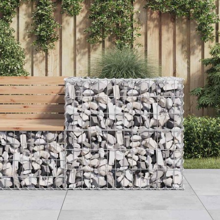 Cesta de gaviones hierro galvanizado color plateado 70x70x65 cm