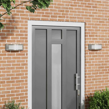 Aplique de pared exterior 2 pcs Plateado 32 x 10 x 10 cm