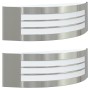 Aplique de pared exterior 2 pcs Plateado 32 x 10 x 10 cm