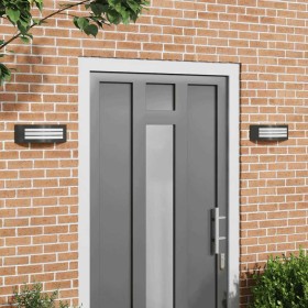 Aplique de pared exterior 2 pcs Negro 32 x 10 x 10 cm