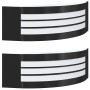 Aplique de pared exterior 2 pcs Negro 32 x 10 x 10 cm
