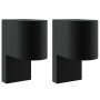 Aplique de pared exterior 2 pcs Negro 12 x 7 x 15 cm