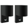 Aplique de pared exterior 2 pcs Negro 12 x 7 x 15 cm
