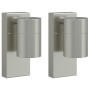Aplique de pared exterior 2 pcs Plateado 6.5 x 10.5 x 16 cm