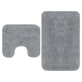 Conjunto de alfombras de baño de tela 2 piezas gris Conjunto de alfombras de baño de tela 2 piezas gris
