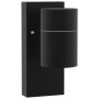 Aplique de pared exterior 2 pcs Negro 6.5 x 10.5 x 16 cm