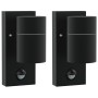 Aplique de pared exterior 2 pcs Negro 6.5 x 10.5 x 16 cm