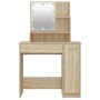 Dressing table with LED Sonoma oak color 86.5x35x136 cm by vidaXL, Bedroom Dressers - Ref: Foro24-808813, Price: 118,33 €, Di...