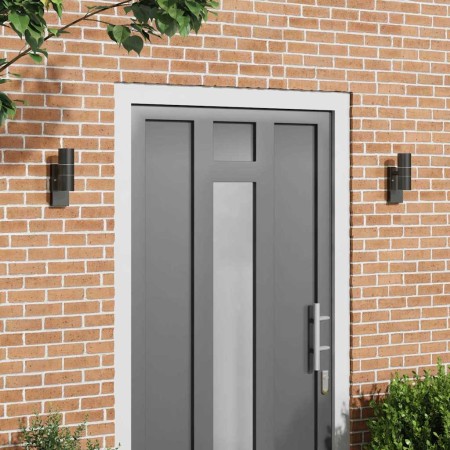 Aplique de pared exterior 2 pcs Negro 7 x 10 x 22 cm