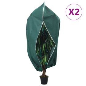 Cubierta para plantas con cremallera 2 uds 70 g/m² 1,2x1,8 m