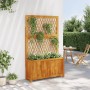 Jardinera con enrejado y estante acacia maciza 100x32x165 cm