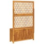 Jardinera con enrejado y estante acacia maciza 100x32x165 cm