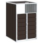Cobertizo de contenedor de basura acero marrón 72x81x115 cm