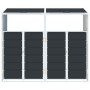 Cobertizo contenedor doble basura acero antracita 144x81x113 cm