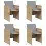Sillones jardín con cojines 4 uds ratán sintético beige mezcla