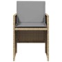 Sillones jardín con cojines 4 uds ratán sintético beige mezcla