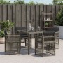 Sillones de jardín con cojines 4 uds ratán sintético gris
