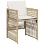 Sillas de jardín con cojines 4 uds ratán sintético beige