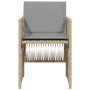 Sillones jardín con cojines 4 uds ratán sintético beige mezcla