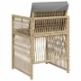 Sillones jardín con cojines 4 uds ratán sintético beige mezcla